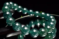 【１点物】AAA☆グアテマラ産 マンサーノ翡翠 ブルージェダイト 青翡翠　9.5mm　ブレスレット パワーストーン 天然石 _MC5028