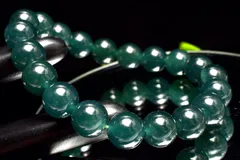 【１点物】AAA☆グアテマラ産 マンサーノ翡翠 ブルージェダイト 青翡翠　9.5mm　ブレスレット パワーストーン 天然石 _MC5031