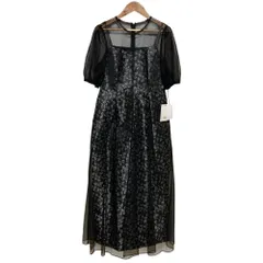 未使用 kaene カエン ローズジャカード チュールドレス ワンピース サイズ38 ブラック  レディース 古着 中古 USED