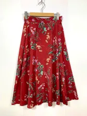 Jewel Changes ジュエルチェンジズ ユナイテッドアローズ 6624-162-1283 定価13200円 フラワープリント スカート size36/赤 ■■レディース