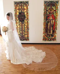 ウェディングベール【メロウ＆パール】（300cmロング丈）