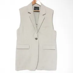 未使用 25SS L'ESSAGE JOURNALSTANDARD レサージュ ジャーナルスタンダード リネン テーラードベスト サイズF ベージュ  レディース 古着 中古 USED