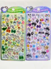 シマエナガうるちゅるポップシール・オバケーヌうるちゅるポップシール★2シートセット