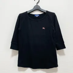 BURBERRY BLUE LABEL バーバリーブルーレーベル カットソー ブラック 黒 ロゴ刺繍 ホース レディース 38 Mサイズ相当 綿100% コットン100％ 三陽商会 日本製 Y2K フェアリーグランジ 平成ギャル Archive 00s