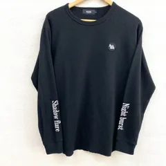 ✨美品✨ AZUL BY MOUSSY　アズールバイマウジー　ワッフルトップス　メンズ　袖刺繍　長袖　カジュアル　ブラック　サイズＬ