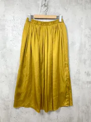 green label relaxing グリーンレーベルリラクシング ユナイテッドアローズ サテン ギャザー フレア ロング スカート マスタード ■■レディース