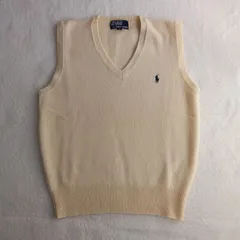 【polo ralph lauren　ラルフローレン】Vネックベスト　オフホワイト　160