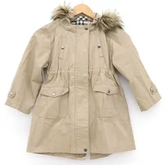 バーバリー BURBERRY フード付き モッズコート キッズ 綿 他 サイズ110A 子供服 ベージュ 【yy】【中古】4000066800900015