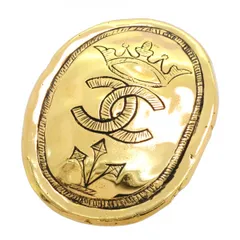【6jbb0036】シャネル ブローチ ヴィンテージ ココマーク クラウン GPメッキ ゴールド【中古】レディース