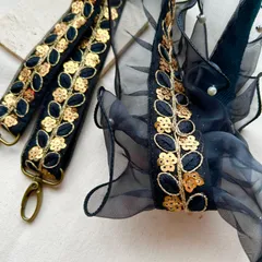 インド刺繍リボン　ショルダーストラップ　スマホショルダー