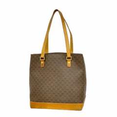 【6ba1233-k】セリーヌ トートバッグ マカダム PVC ブラウン シャンパンゴールド金具【中古】レディース