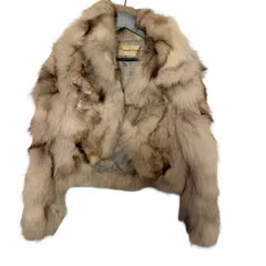  Pinky&Dianne（ピンキー＆ダイアン）リアルファー・ショートジャケット ブルーフォックス Y2Kスタイル 各 各所はがれアリ【Z1776】