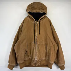 古着  FALLS CREEK ワークジャケット ダック アクティブジャケットタイプ 大きいサイズ フーディ 中綿 2XL  ベージュ系 メンズ