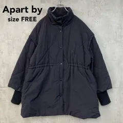 Apart by lowrys アパートバイローリーズ 2WAY スタンド ロング ブルゾン キルティング コート AP271128AD FREEサイズ 中綿 ナイロン ウエストドロスト スタンドカラー ハイネック リブ袖 比翼仕立て ネイビー ★ ■■