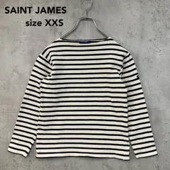 SAINT JAMES セントジェームス ウェッソン ギルド バスクシャツ ボートネック 長袖 カットソー ボーダー柄 ホワイト ブラック フランス製 厚手 コットン 定番 ロンT マリンスタイル カジュアル 希少サイズ ★ ■◇