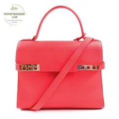 【美品】デルヴォー DELVAUX タンペート MM レザー 2WAY ハンドバッグ レッドのサムネイル