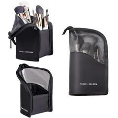 【在庫セール】YINKE メイクブラシケース ブラシスタンド 化粧筆 ポーチ ペンケース 大容量 化粧 ホルダー ペン立てペンケース 小物入れ 収納ボックス 出張・旅行 収納 (黒)