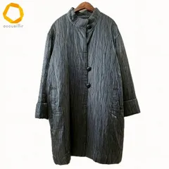#wnc レリアン Leilian コート 9 グレー系 黒 中綿 ロング スタンドカラー ラメ 光沢 総柄 レディース [987245]のサムネイル