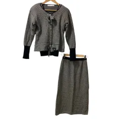 美品 PINK HOUSE ピンクハウス ニットトップス スカート カーディガン 3点セット ブラック レディース 古着 中古 USED