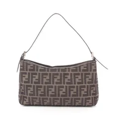 フェンディ FENDI ショルダーバッグ ズッカ ブラック/ブラウン キャンバス レザー ズッカ ショルダーバッグ レディース Used B