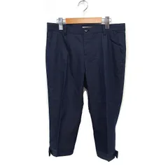 スピック&スパン Spick&Span クロップド パンツ センタープレス 裾リボン 40 ネイビー 紺 /FT30