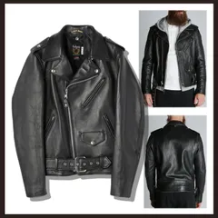 新品 未使用 ショット シープ ワンスター ライダース レザージャケット ブラック M【Schot】茶芯仕様 ダブルライダースジャケット