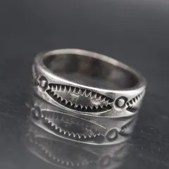 M463 インディアンジュエリー SILVER刻印 リング スタンプワーク デザイン シルバー 指輪 ヴィンテージ 21号