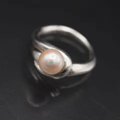 M438 本真珠 7mm珠 パール リング デザイン シルバー 指輪 6月誕生石 11号