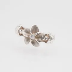 M499 ハワイアンジュエリー K 925刻印 リング ホヌ プルメリア デザイン シルバー 指輪 5号