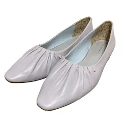 美品 25SS 卑弥呼 HIMIKO ヒミコ ギャザー フラットパンプス サイズ24.5cm ラベンダー レディース 古着 中古 USED