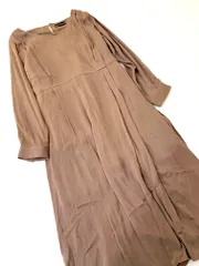 美品 URBAN RESEARCH アーバンリサーチ 定価14300円 長袖 とろみサテンドルマン ワンピース sizeF/茶  ■◇レディース