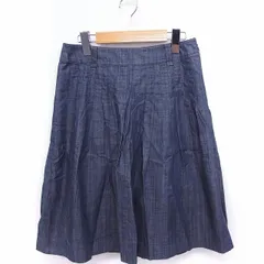 キース KEITH スカート ギャザー ひざ丈 コットン 綿 38 ブルー 青 /FT32