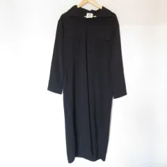 美品 MARW UNITED ARROWS マルゥ ユナイテッドアローズ ドレープ ストレッチ プルオーバーシャツワンピース 38 ブラック レディース 古着 中古 USED