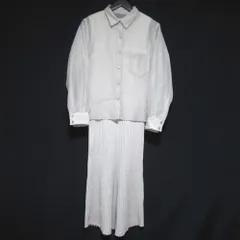 良品 24SS Apuweiser-riche アプワイザーリッシェ シアーシャツ ノースリーブ ロング ラメニットワンピース アンサンブル 2 ベージュ レディース 古着 中古 USED