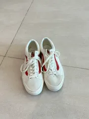 270) VANS ヴァンズ オールドスクール 白/レッド スニーカー