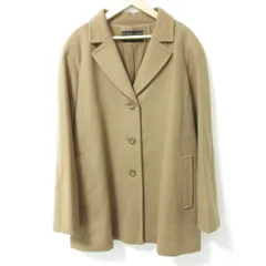 Leilian レリアン カシミヤ100％ テーラードカラー ミドルコート ジャケット 11号 キャメル レディース 古着 中古 USED