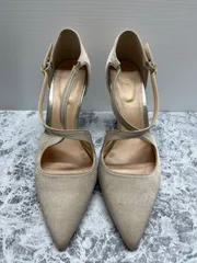 送料無料！！MYSTIC GLOW　ミスティックグロウ　レディースパンプス　クロスすとラップ　ベージュカラー　9cmヒール　24cm