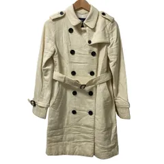 良品 BURBERRY LONDON バーバリーロンドン キルティング トレンチコート サイズ38 アイボリー レディース 古着 中古 USED