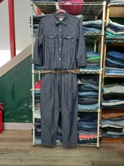 M95 BEAN POLE ビーンポール 春 夏 夏用 リネン オールインワン インディゴデニム M-02