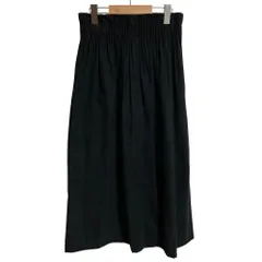 美品 24SS Theory luxe セオリーリュクス FAUX SUEDE ANDRYNA フェイクスエード ロング ギャザー スカート サイズ38 ブラック レディース 古着 中古 USED