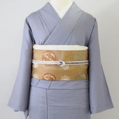 グレー 色無地 着物 紋意匠 一つ紋付 未使用 - メルカリ