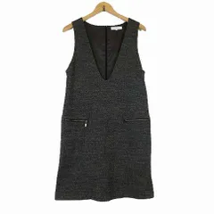 自由区 オンワード樫山 ジャンパースカート ジャンスカ ウール ワンピース M 38 チャコールグレー 杢