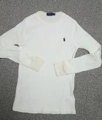 ポロ ラルフローレン タイトフィット ワッフル 長袖Tシャツ S 白 80