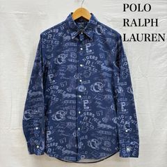 極美品】ラルフローレン シャツ ジップアップ ジャケット M 藍