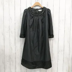 LANVIN en Bleu ワンピース 7分袖 チェーン レース ブラック 訳あり