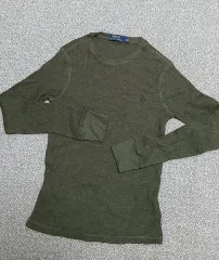 ポロラルフローレン ワッフル 長袖 Tシャツ オリーブ S 80