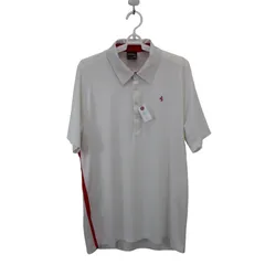 【美品】PUMA GOLF(プーマゴルフ) ポロシャツ 白赤 メンズ US M Ferrari ゴルフウェア 2601-0463 中古