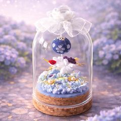 3匹の優雅なクラゲ ガラスドームオブジェ Glass Ocean 置物 透明感