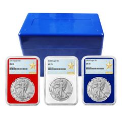 NGC鑑定済 2021年銀貨、 3枚セット、トランプ大統領MS70。 - メルカリ