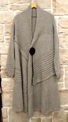 M01   萌　MOYURU   モユル　ロングニットカーディガン　グレー杢ニット